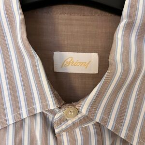 Brioni Casual Shirt - Blue and Brown Stripes